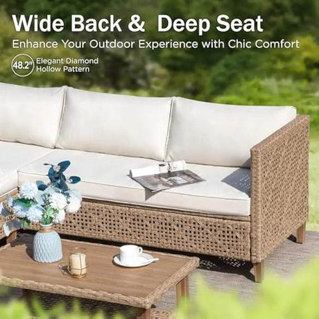 Bohemian Outdoor Wicker Patio Conversation Set - XMSJ - Sleep Galleria