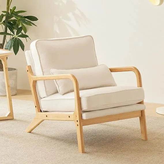 Mid - Century Linen Upholstered Accent Chair - Calmora - Sleep Galleria