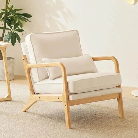 Mid - Century Linen Upholstered Accent Chair - Calmora - Sleep Galleria