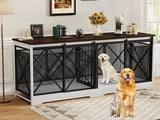Double Dog Crate Furniture Heavy Duty Chew-Resistant Indoor