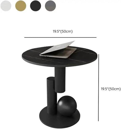 Modern Stone Coffee Table with Metal Base - XMSJ - Sleep Galleria