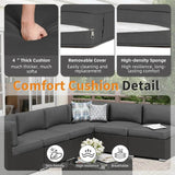 7-Piece Outdoor Rattan Wicker Sectional Sofa Set - Sleep Galleria