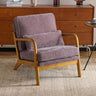 Mid-Century Modern Chenille Armchair with Lumbar Pillow - Sleep Galleria