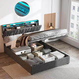 Adjustable Storage Bed Frame With Charging Station - XMSJ - Sleep Galleria