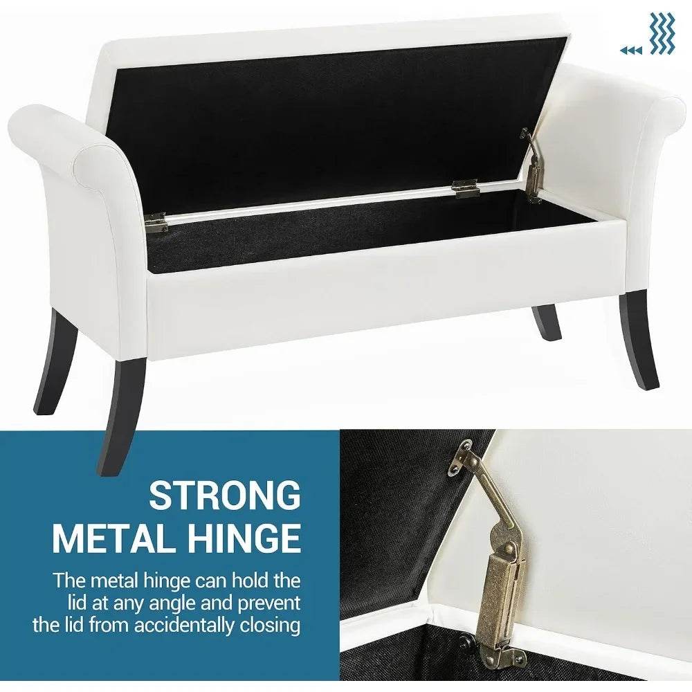 Vintage Faux Leather Storage Bench - Sleep Galleria
