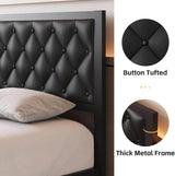 PU Leather Upholstered Bed Frame with Headboard - Sleep Galleria