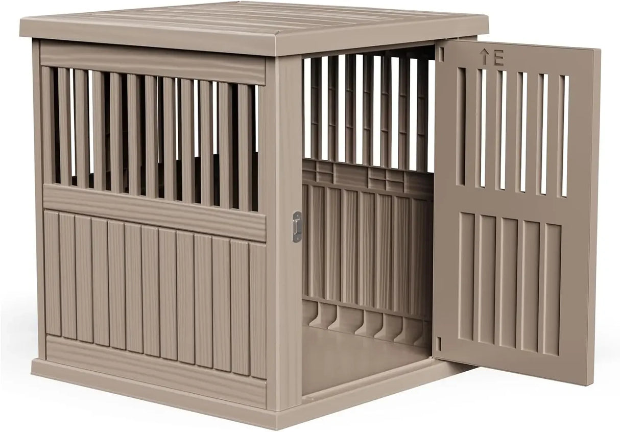 Lockable Resin Dog Crate End Table Nightstand