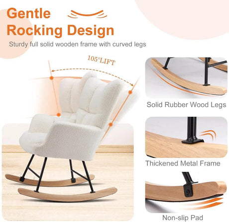 Teddy Upholstered Nursery Rocking Chair - XMSJ - Sleep Galleria