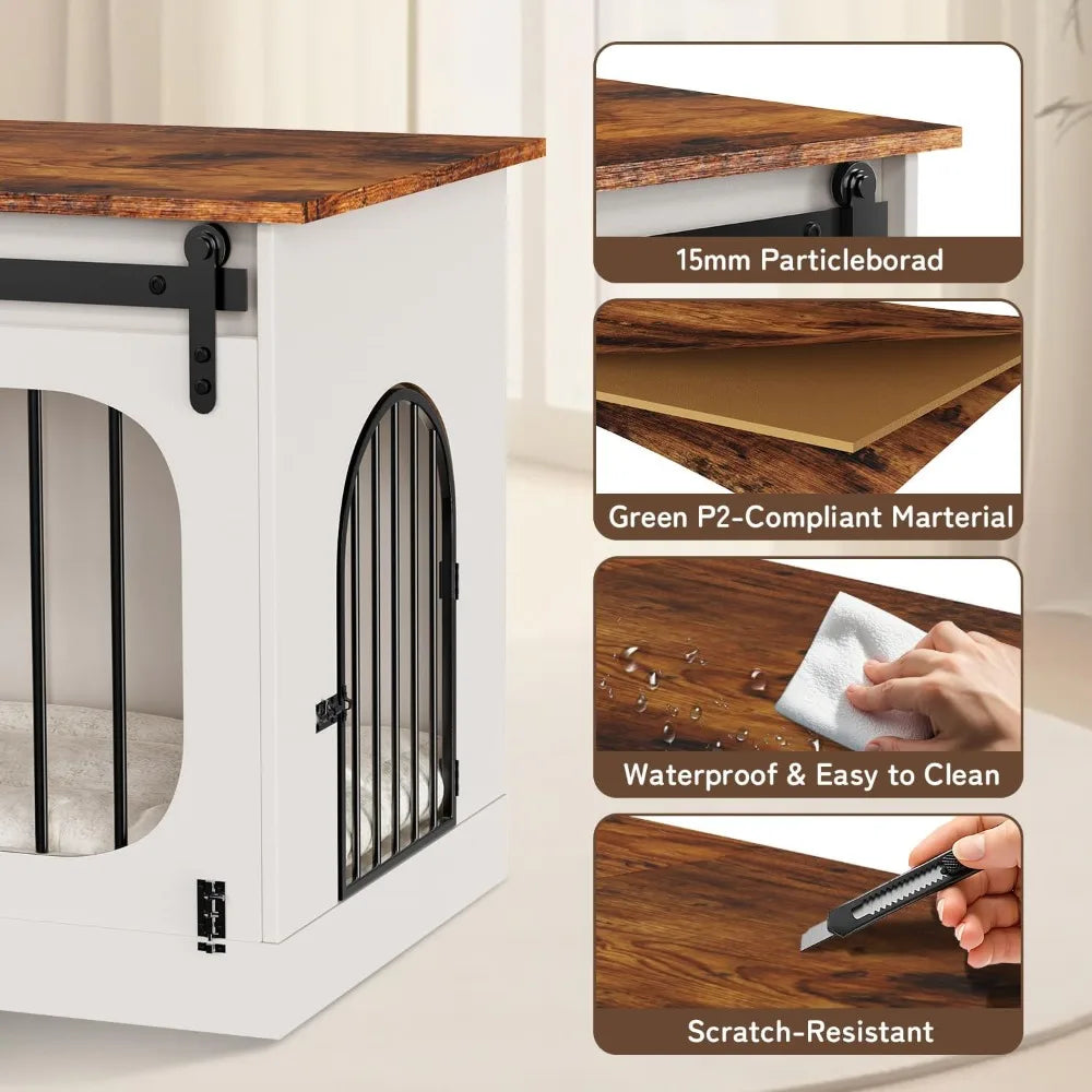 Farmhouse Style Large Indoor Dog Kennel Furniture