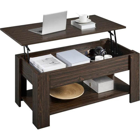 Lift-Top Coffee Table with Storage Shelf - Sleep Galleria