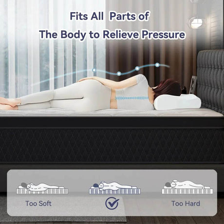 12 Inch Queen Mattress, Medium Pillow Top Hybrid Mattress-in-a-Box - Sleep Galleria