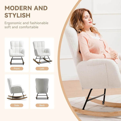 Teddy Upholstered Glider Nursery Chair - DIXSG - Sleep Galleria
