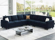 Modern Velvet L - Shaped Sectional Sofa With Chaise - Calmora - Sleep Galleria