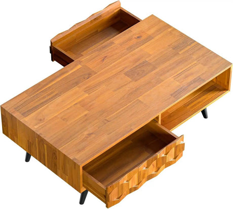 Mid - Century Modern Solid Wood Coffee Table - XMSJ - Sleep Galleria