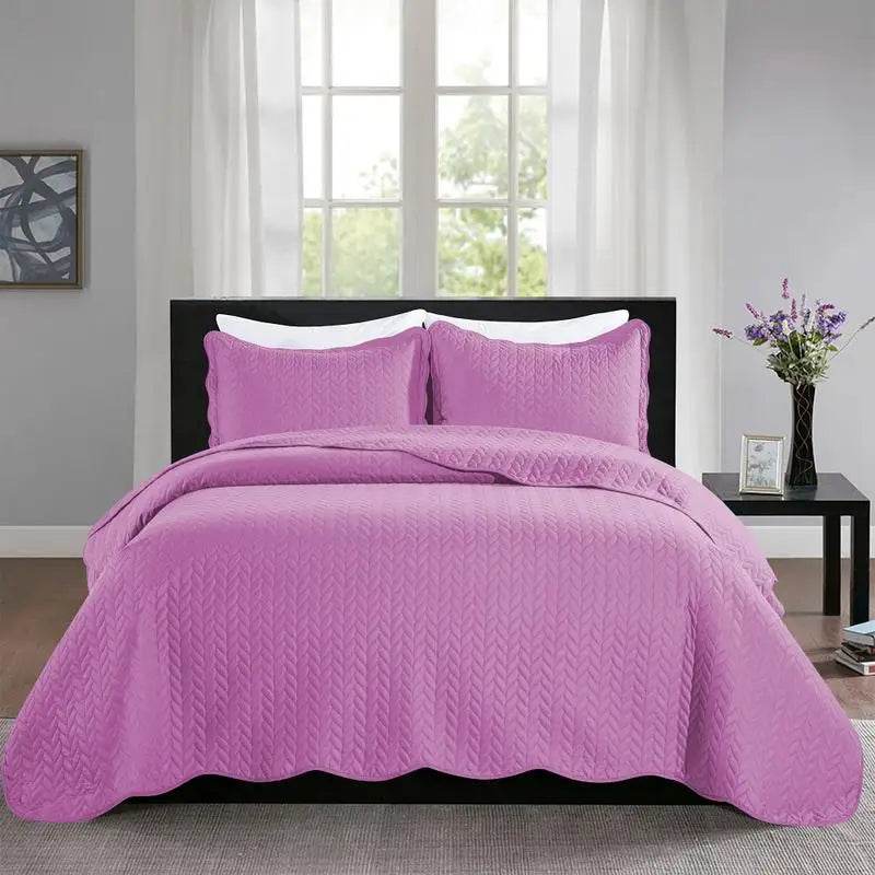 3-Piece Reversible Microfiber Quilt Bedding Set - Sleep Galleria