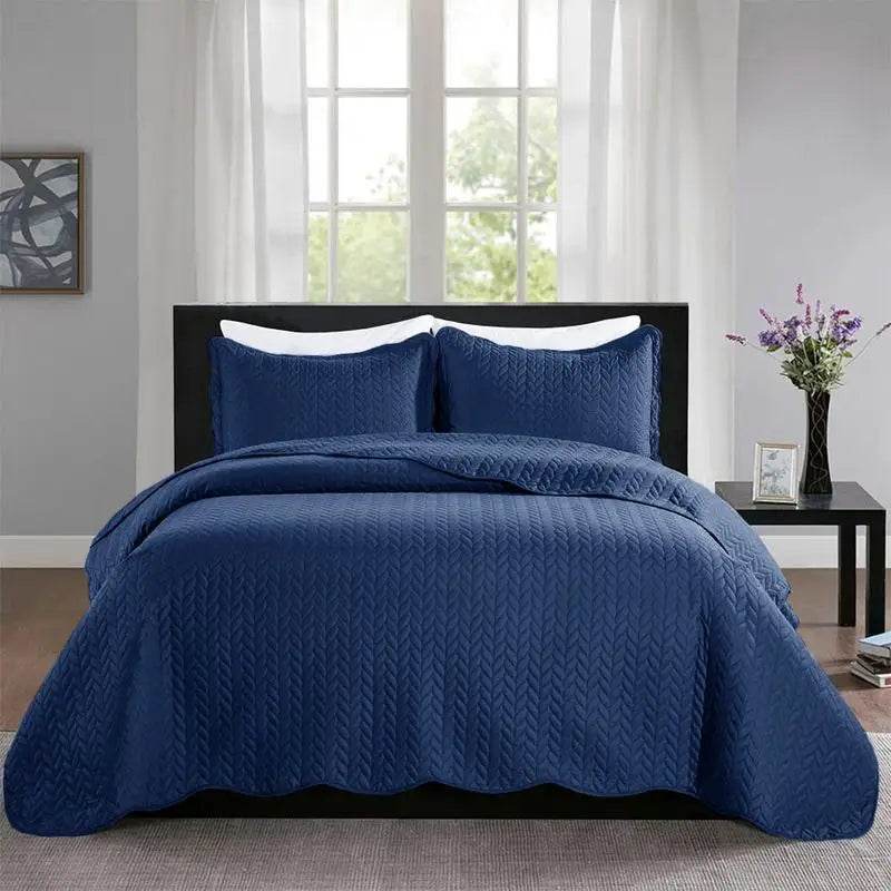 3-Piece Reversible Microfiber Quilt Bedding Set - Sleep Galleria