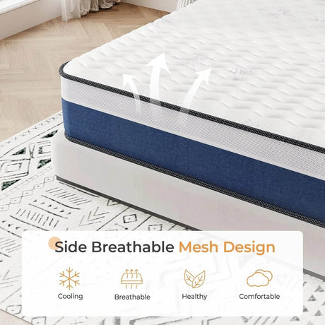 Medium Firm 10-Inch Lavender Memory Foam Hybrid Mattress - Sleep Galleria