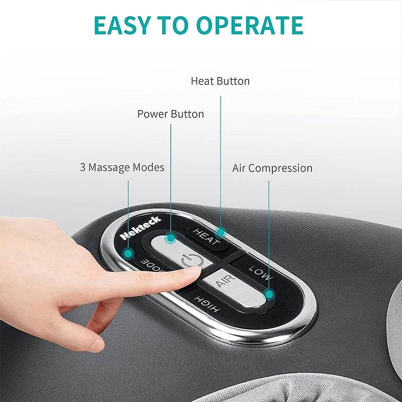 Electric Foot Massager Heating Air Compression Shiatsu Therapy - Sleep Galleria