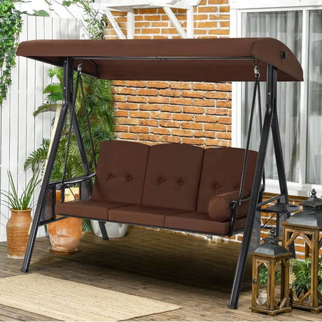 Outdoor Patio Swing with Adjustable Canopy - ZUIYU - Sleep Galleria