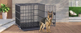 Heavy Duty Chew-Resistant Iron Dog Crate With Wheels