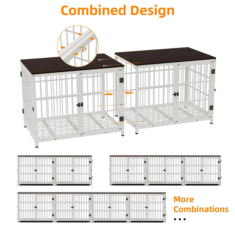 Multifunctional Wooden Dog Crate With Removable Tray