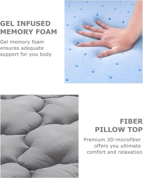 Dual Layer Gel Memory Foam Mattress Topper - Sleep Galleria