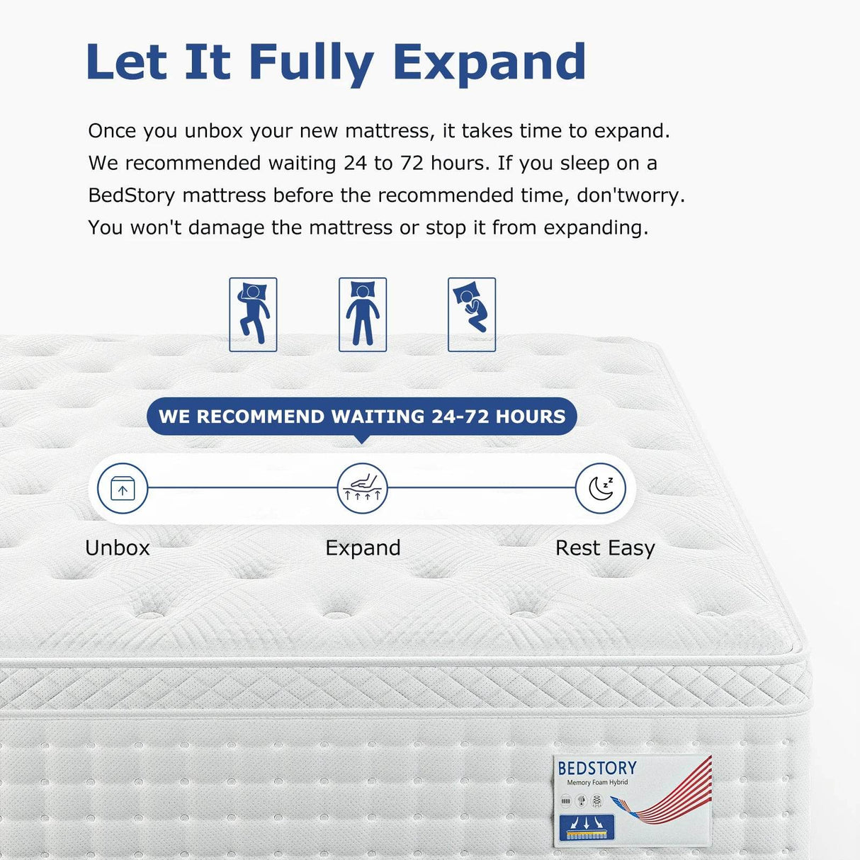 Medium Hybrid Memory Foam Pocket Spring Mattress - BedStory - Sleep Galleria