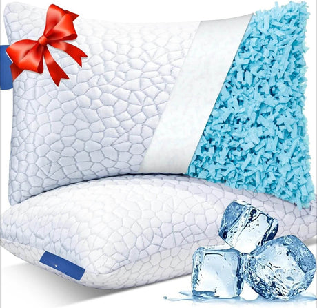 Set of 2 Cooling Gel Memory Foam Pillows - Sleep Galleria
