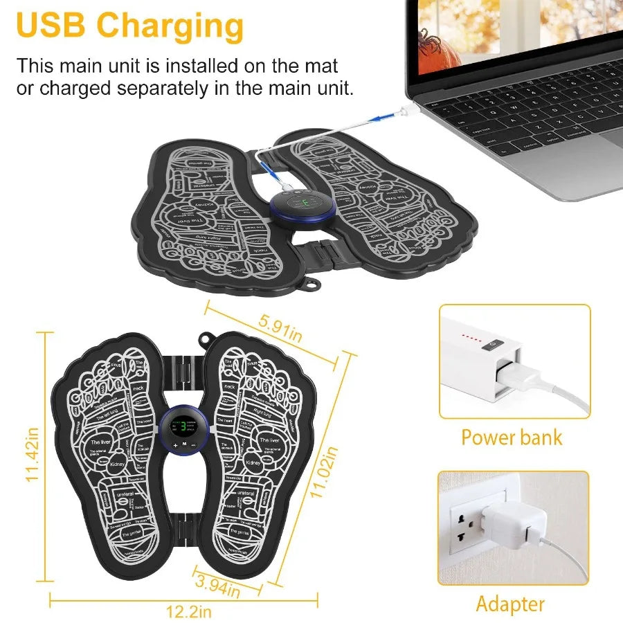 Electric USB Rechargeable Foot Circulation Massager Pad