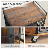 Industrial Wood Heavy Duty Large Dog Crate With Wheels
