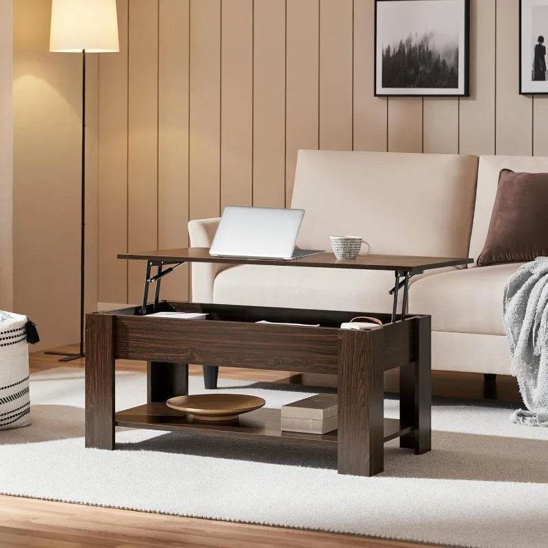 Lift - Top Coffee Table with Storage Shelf - Nocturne - Sleep Galleria