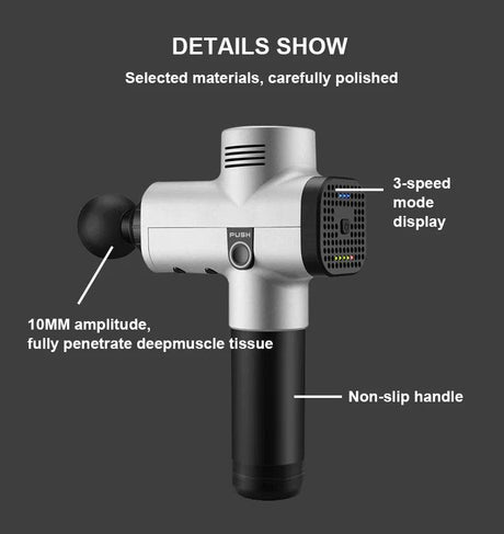 Portable Deep Tissue Massage Gun With 6 Attachments - Sleep Galleria