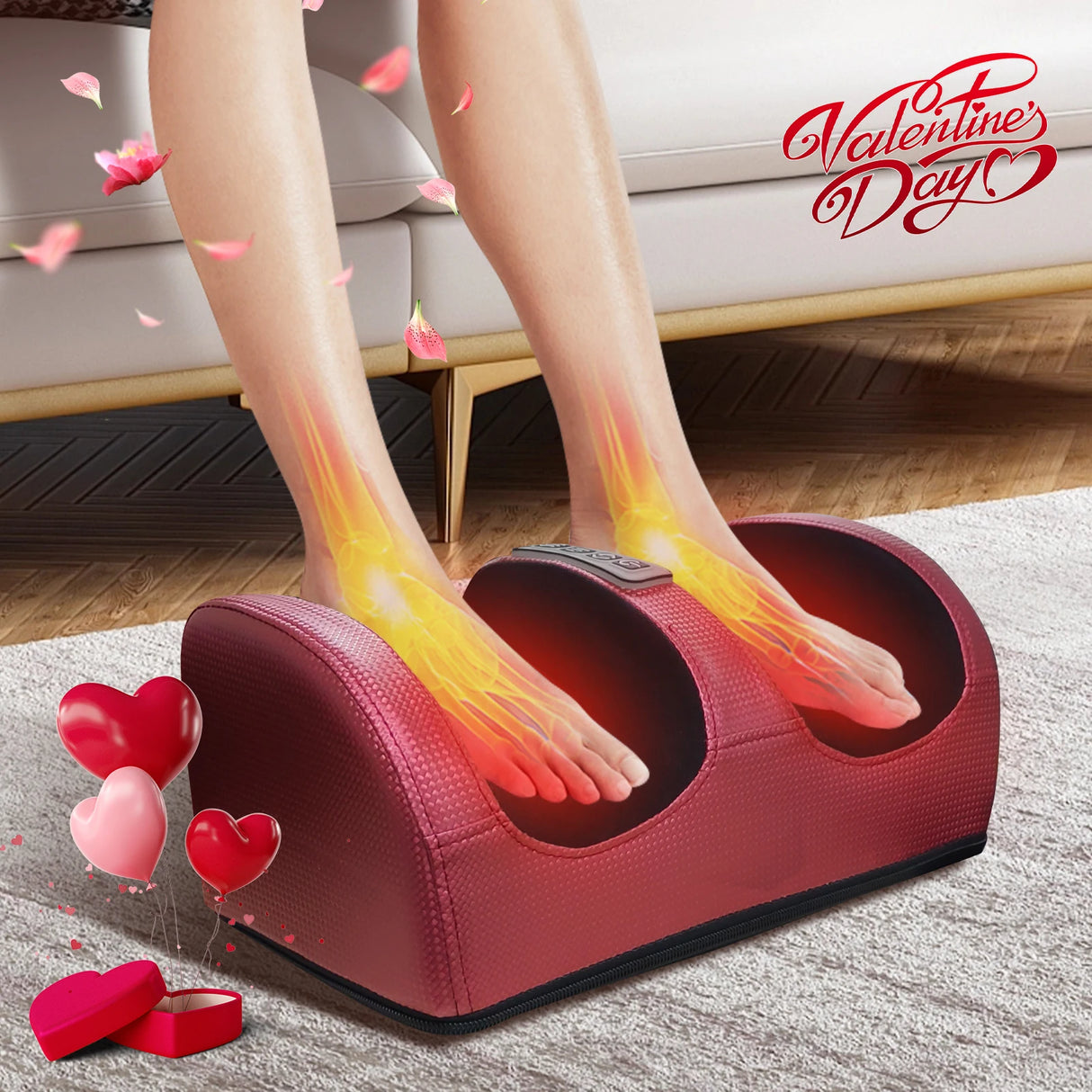Electric Heated Foot And Leg Kneading Massage Device