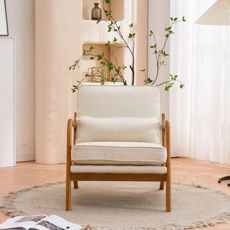 Mid - Century Linen Upholstered Accent Chair - Calmora - Sleep Galleria