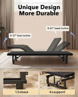 Adjustable Metal Bed Frame with Wireless Remote Control - XMSJ - Sleep Galleria