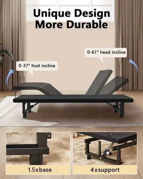 Adjustable Metal Bed Frame with Wireless Remote Control - Sleep Galleria