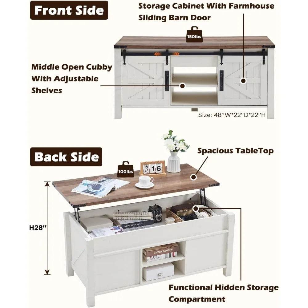 Farmhouse Lift-Top Coffee Table - Sleep Galleria