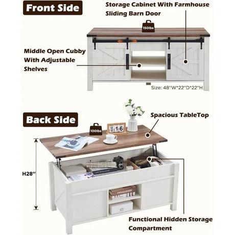 Farmhouse Lift-Top Coffee Table - Sleep Galleria