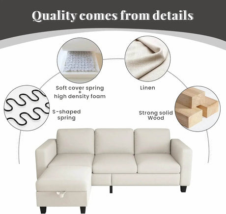 L - Shaped Modular Sectional Sofa With Storage - XMSJ - Sleep Galleria