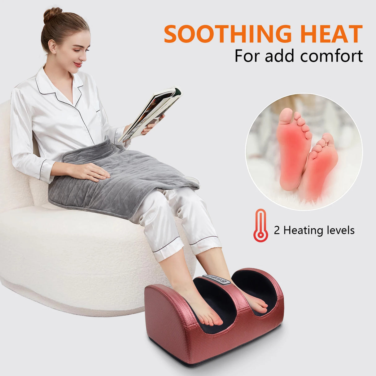 Electric Heated Foot And Leg Kneading Massage Device