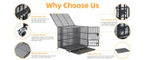 Heavy Duty Chew-Resistant Iron Dog Crate With Wheels