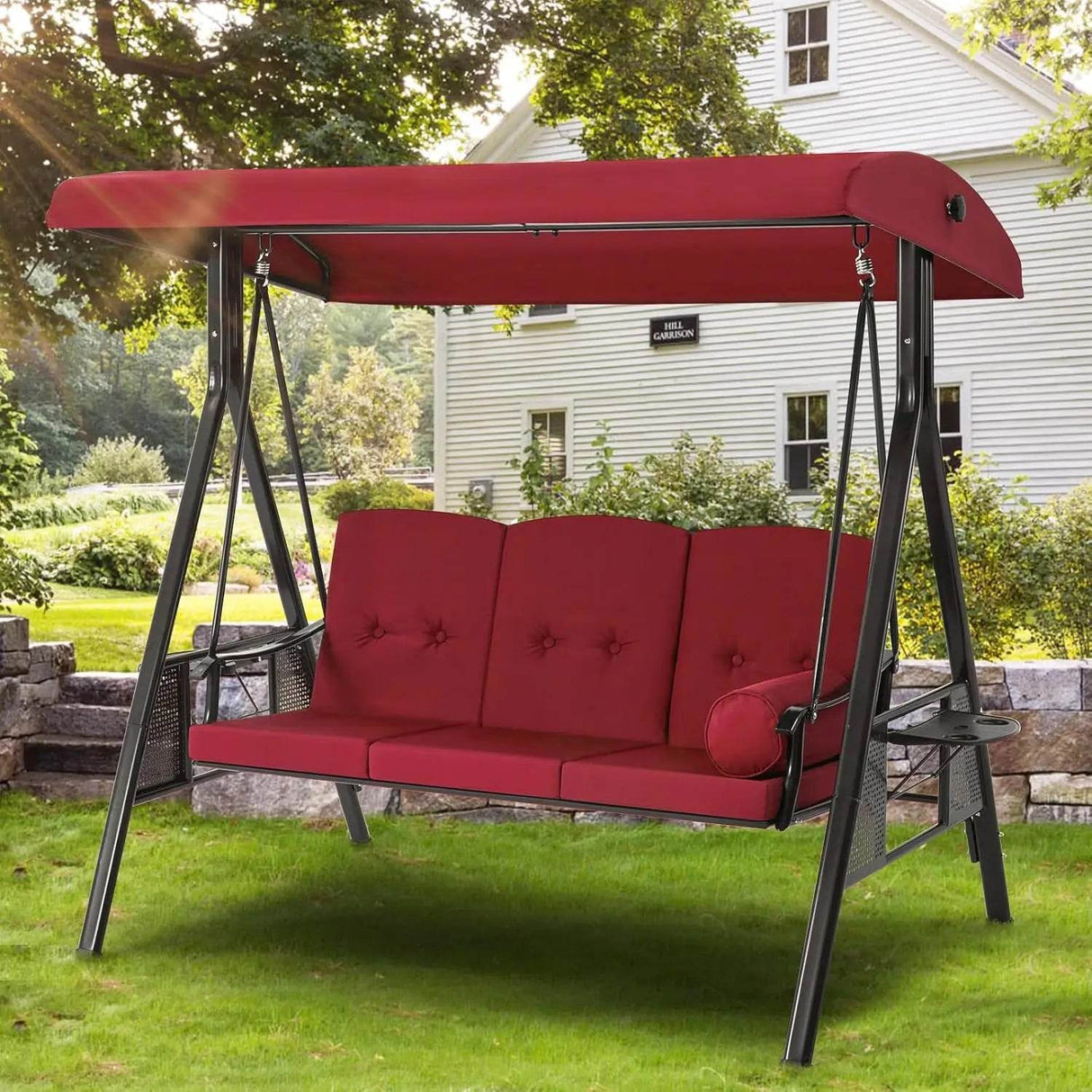 Outdoor Patio Swing with Adjustable Canopy - Sleep Galleria