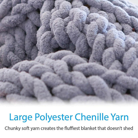 Chunky Knitted Chenille Blanket - Calmora - Sleep Galleria