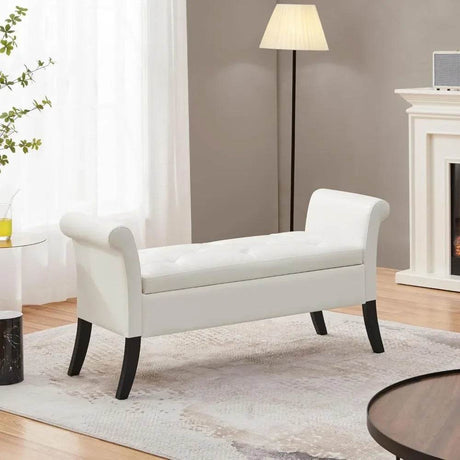 Vintage Faux Leather Storage Bench - ZUIYU - Sleep Galleria