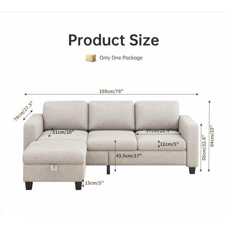 Modern Convertible L Shaped Sectional Sofa - Calmora - Sleep Galleria