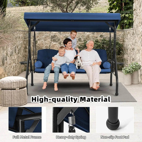3 - Seat Outdoor Porch Swing with Canopy - XMSJ - Sleep Galleria