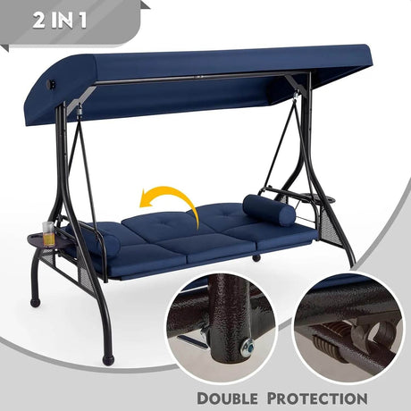 3 - Seat Outdoor Porch Swing with Canopy - XMSJ - Sleep Galleria