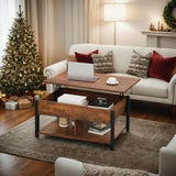 Rustic Brown Lift Top Coffee Table - Calmora - Sleep Galleria