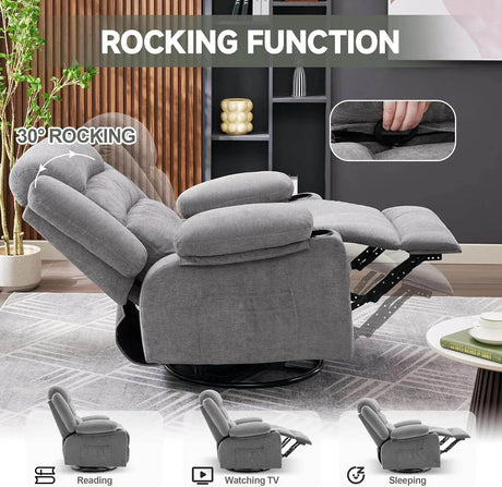 Oversized Rocker Recliner Chair with Heat Massage - XMSJ - Sleep Galleria