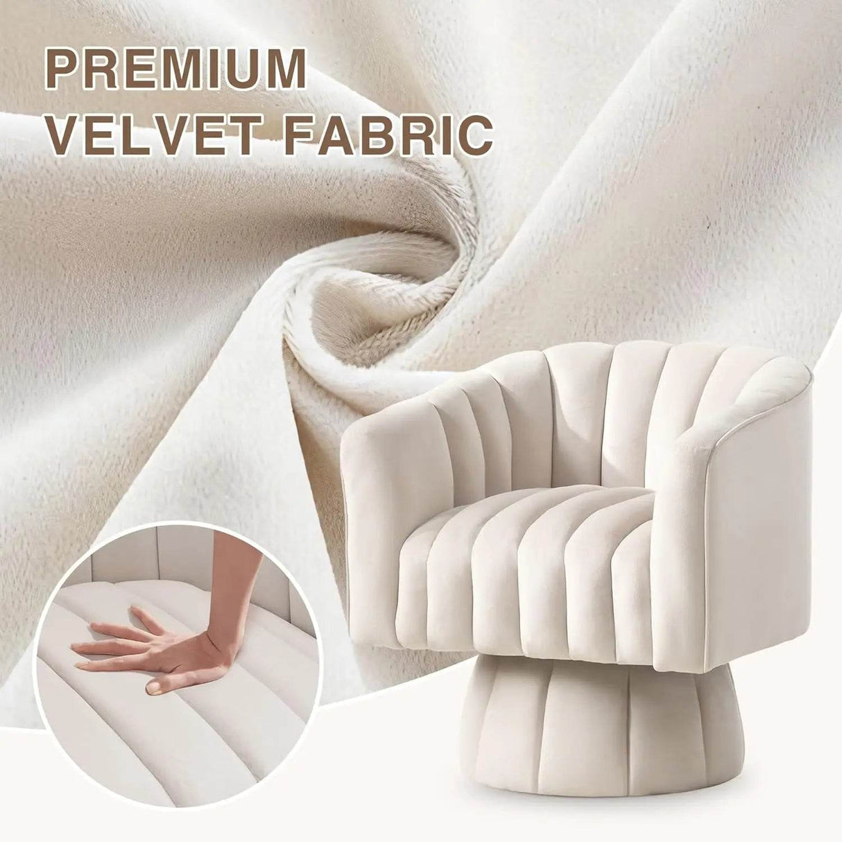 Modern Velvet 360-Degree Swivel Chair - Sleep Galleria